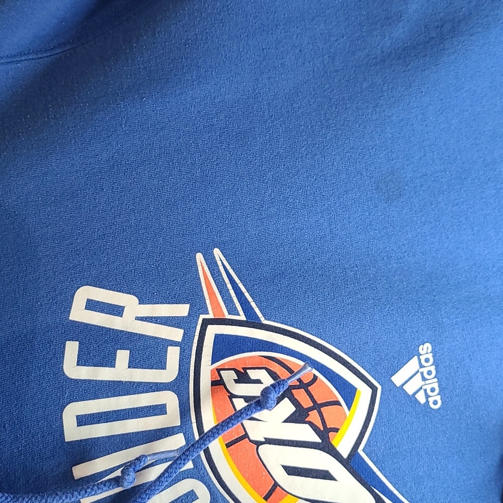 Adidas NBA OKC Thunder hoodie sweatshirt medium blue - Picture 8 of 13